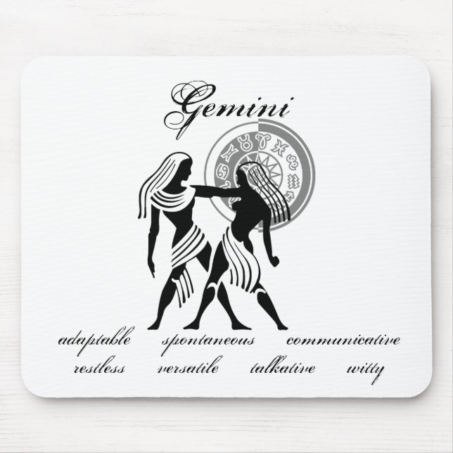 Customizable Gemini traits Greek-style Zodiac Mouse Pad (Front)