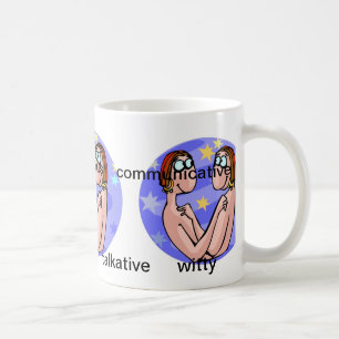 Customizable Gemini traits with Cute Cartoon Twins Coffee Mug