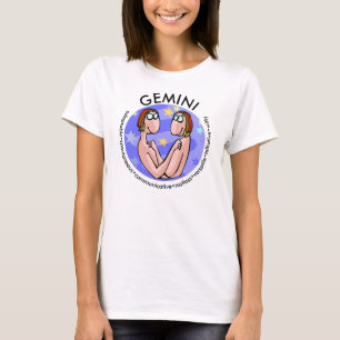 Customizable Gemini traits with Cute Cartoon Twins T-Shirt