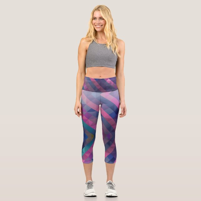 Customizable Geometric High Waisted Capris (Front)