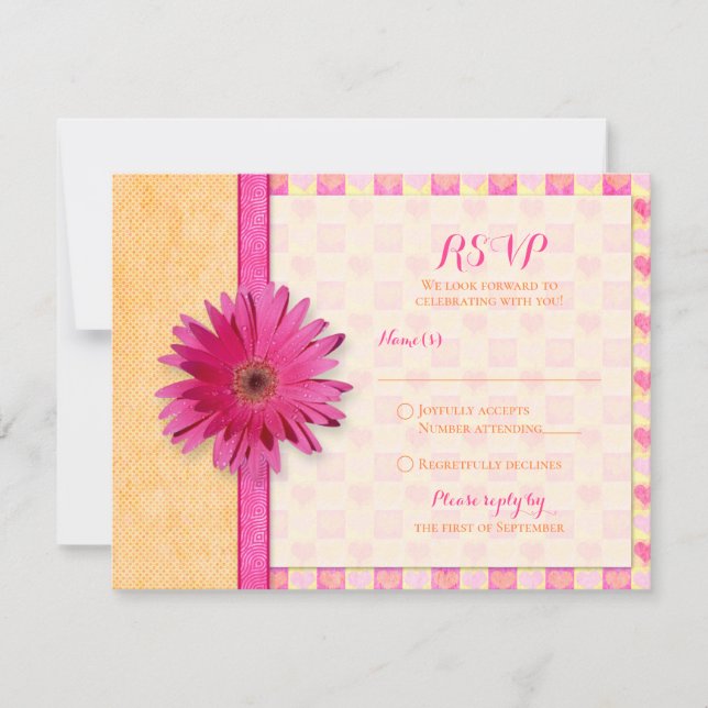Customizable Gerbera Daisy Response Card (Front)