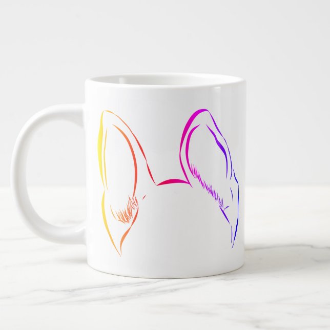 Customizable German Shepard Ears Jumbo Coffee Mug (Left)