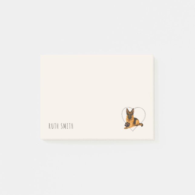 Customizable German Shepherd Lovers Birthday Gift Post-it Notes (Front)