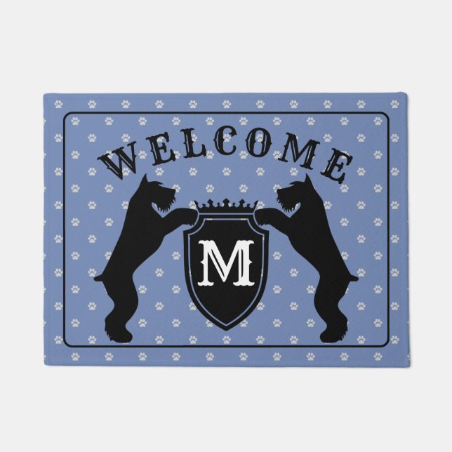 Customizable Giant Schnauzer Doormatnt Doormat (Front)