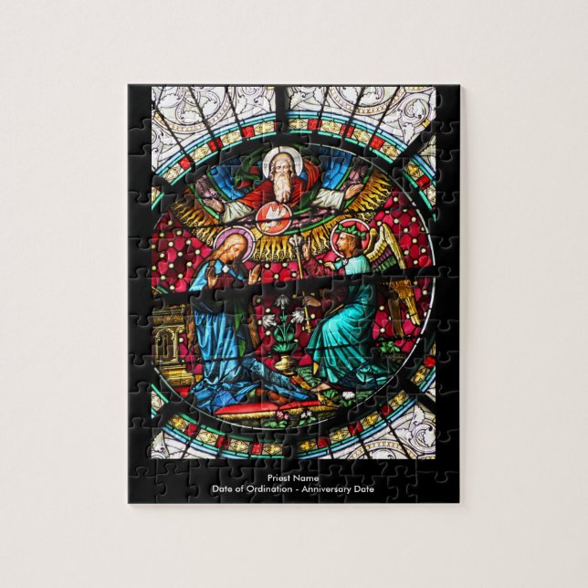 Customizable Gift For Priest Stained Glass Jigsaw Jigsaw Puzzle (Vertical)