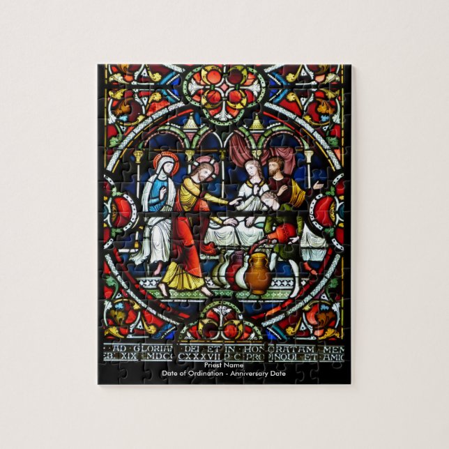Customizable Gift For Priest Stained Glass Jigsaw Jigsaw Puzzle (Vertical)
