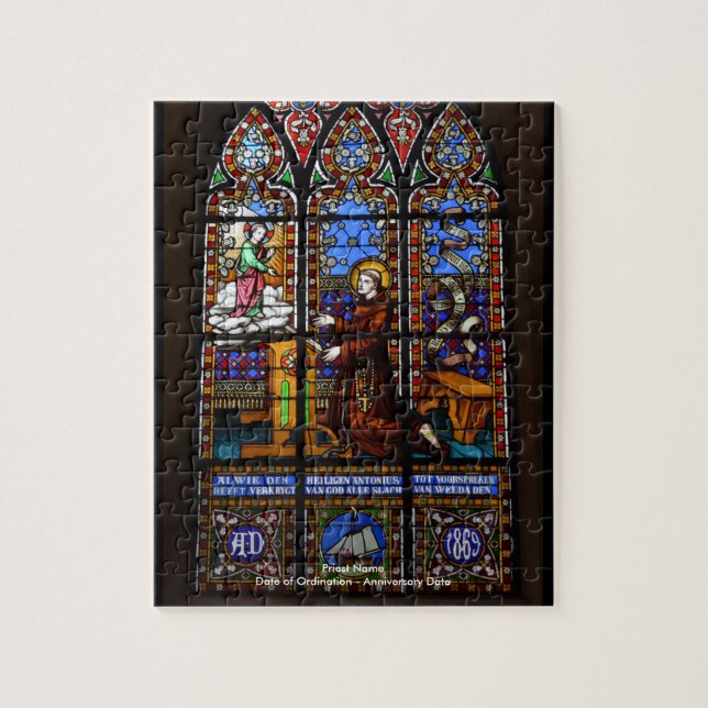 Customizable Gift For Priest Stained Glass Jigsaw Jigsaw Puzzle (Vertical)
