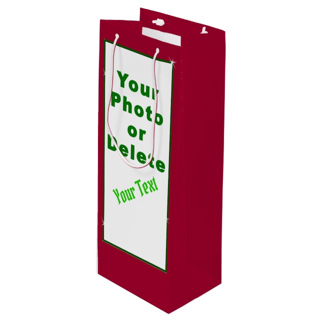 Customizable Gift Wrap Bags with Your Photo, Text (Front Angled)