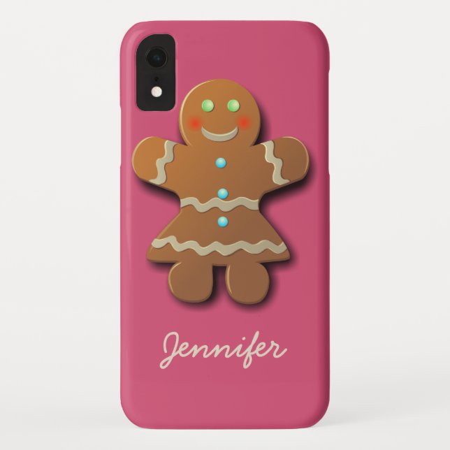 Customizable Gingerbread Cookie Case-Mate iPhone Case (Back)