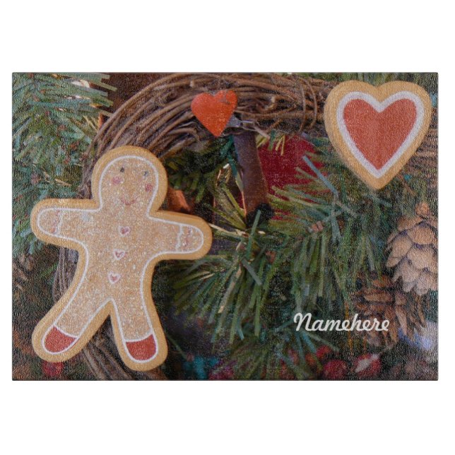 Customizable: Gingerbread man Cutting Board (Front)