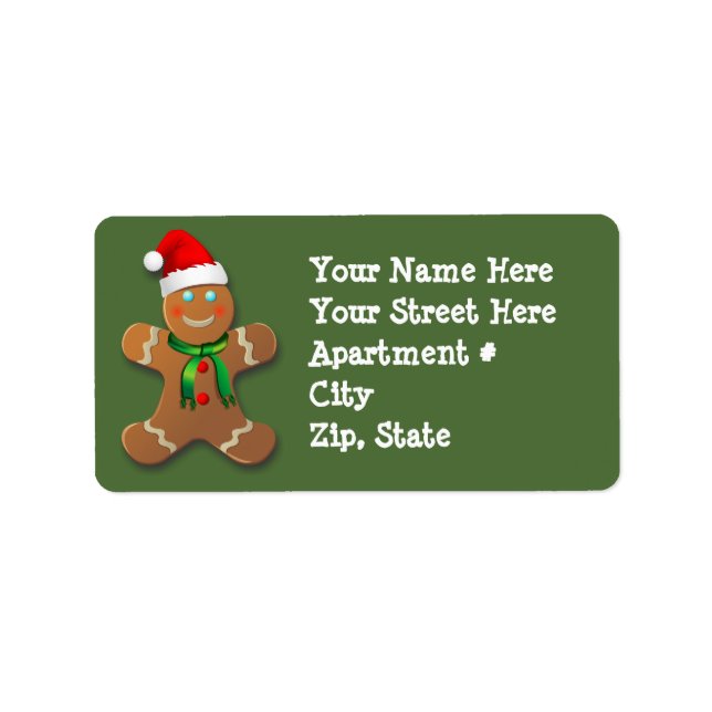 Customizable Gingerbread Man Label (Front)