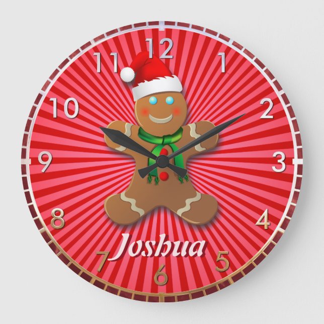 Customizable Gingerbread Man Large Clock (Front)