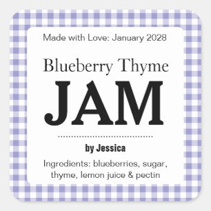 Customizable Gingham Jelly Label
