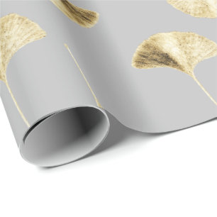 Customizable Ginko Leaves Wrapping Paper
