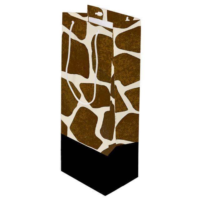 Customizable Giraffe Print Gift Bag (Front Angled)