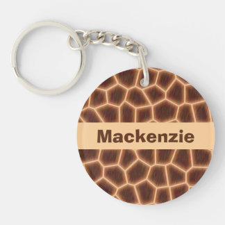Customizable Giraffe Print Keychain