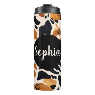 Customizable Giraffe Print Thermal Tumbler
