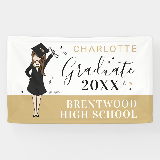 Customizable Girl Avatar | High School Graduation  Banner (Horizontal)