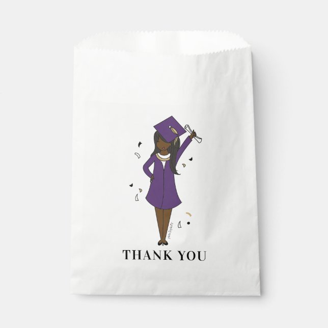Customizable Girl Avatar | High School Graduation Favour Bag (Front)
