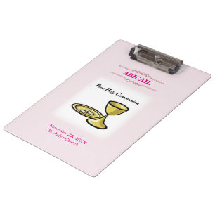 Customizable, Girl Communion Body and Blood Clipboard