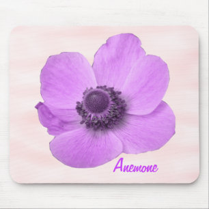 Customizable Girly Pink Anemone Mousepad