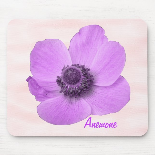 Customizable Girly Pink Anemone Mousepad (Front)