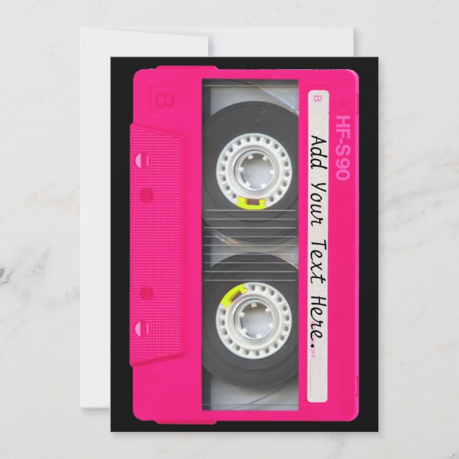Customizable Girly Pink Cassette Tape (Front)