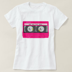 Customizable Girly Pink Cassette Tape T-Shirt