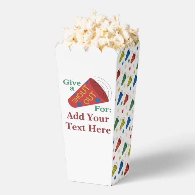 Customizable Give A Shout Out Popcorn  Favor Box (Popped)