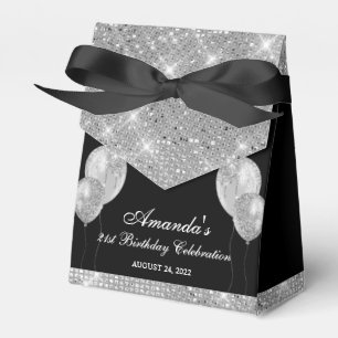 Customizable Glam Black and Silver Favour Box