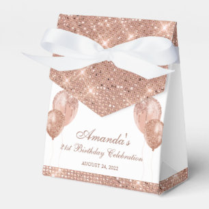 Customizable Glam White and Rose Gold Favor Box