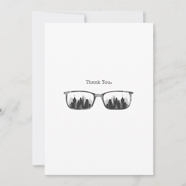 Customizable Glasses and City Greeting Card (Front)