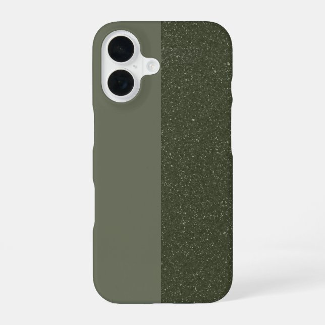 Customizable Glitter & Matte Moss iPhone 16 Case (Back)