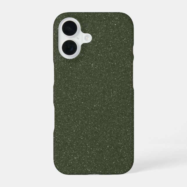 Customizable Glitter Moss iPhone 16 Case (Back)