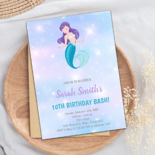 Customizable Glittery Ocean Party Invite