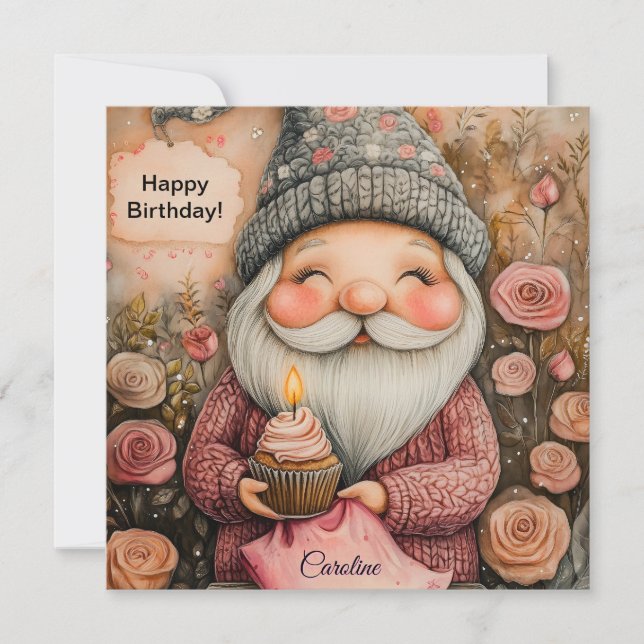 Customizable Gnome Birthday Design (Front)