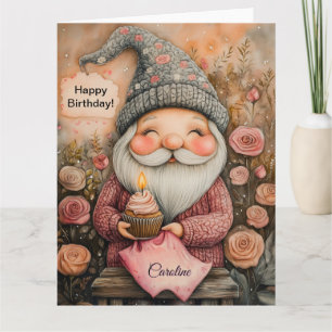 Customizable Gnome Birthday Design Card