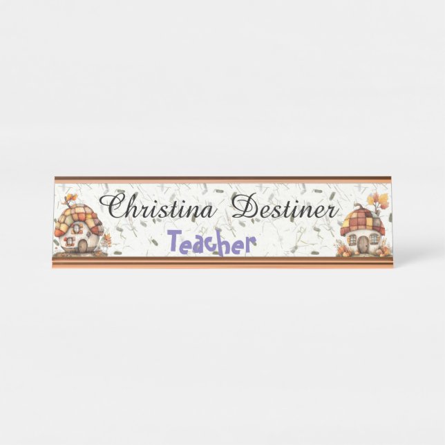 Customizable Gnome Homes Desk Name Plate (Front)