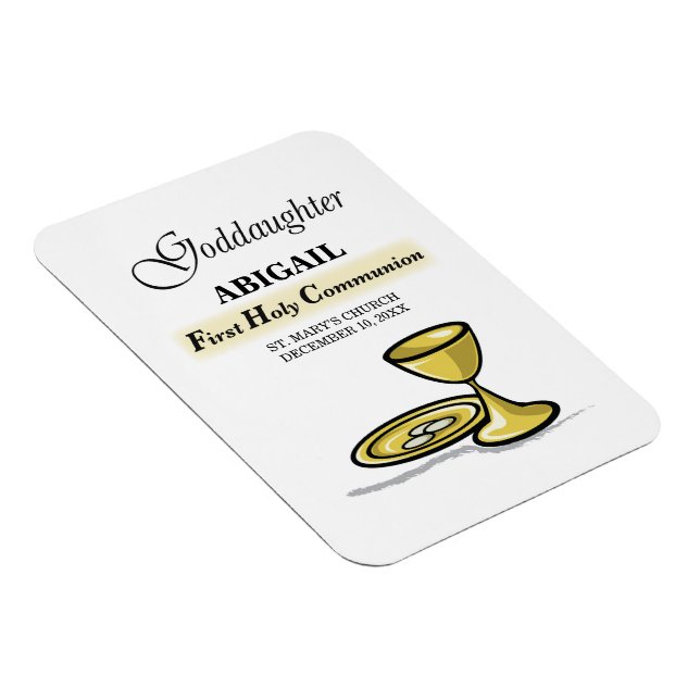Customizable, Goddaughter First Communion Chalice Magnet (Right Side)