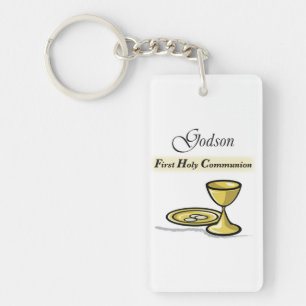Customizable, Godson First Communion Chalice Keychain