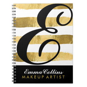Customizable Gold and Black Notebook