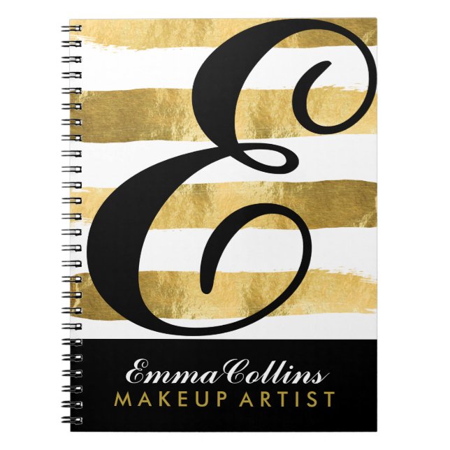 Customizable Gold and Black Notebook (Front)