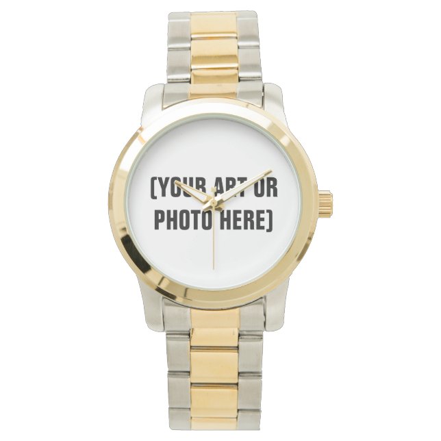 Customizable Gold and Silver Tone Watch (Front)