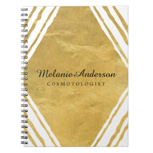 Customizable Gold and White Note Book