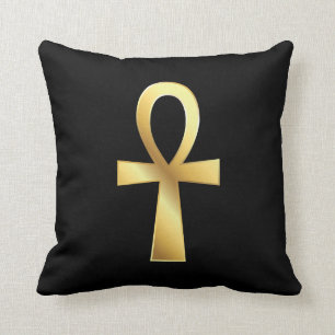 Customizable Gold Ankh Egyptian Symbol Pillow