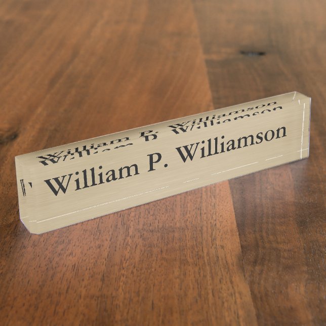 Customizable Gold Background Nameplate (Side)