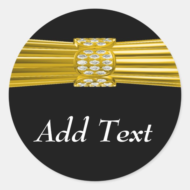Customizable Gold band Classic Round Sticker (Front)