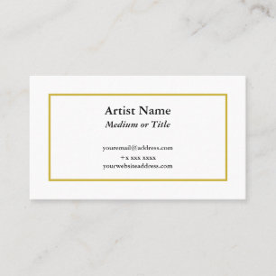 Customizable Gold Border Business Card for Artists