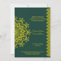Customizable Gold Emerald Mehendi Henna Indian