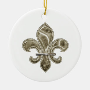 Customizable Gold Fleur de Lys Ornament